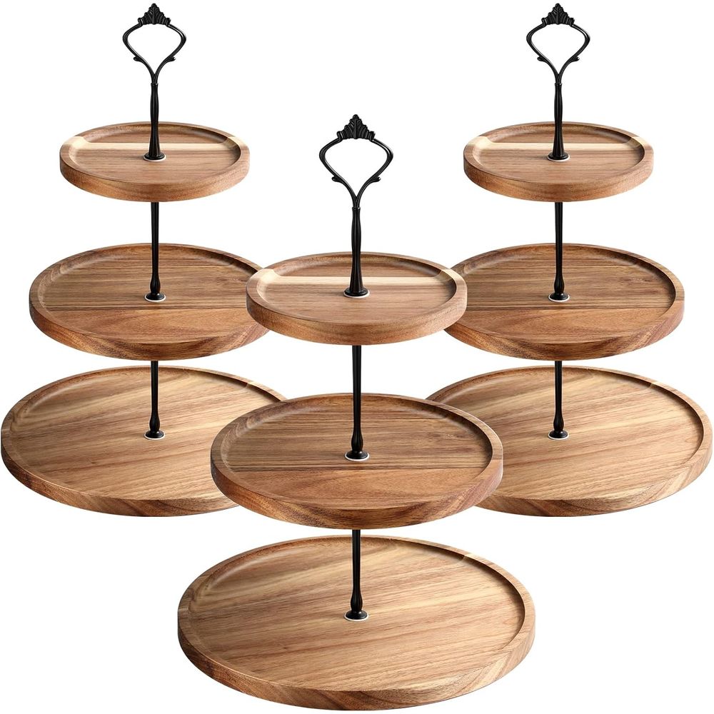 Display Stand Wood - 3 Set 3 Tier Wood Cupcake