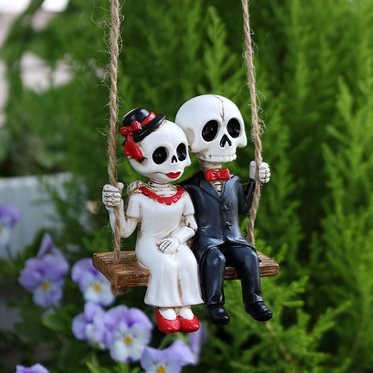 Resin Skeleton Couple Swing St - Bonsai Garden Festival のレビューと価格