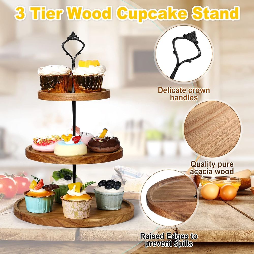 3 Set 3 Tier Wood Cupcake Stan - Display Stand Wood のレビューと価格