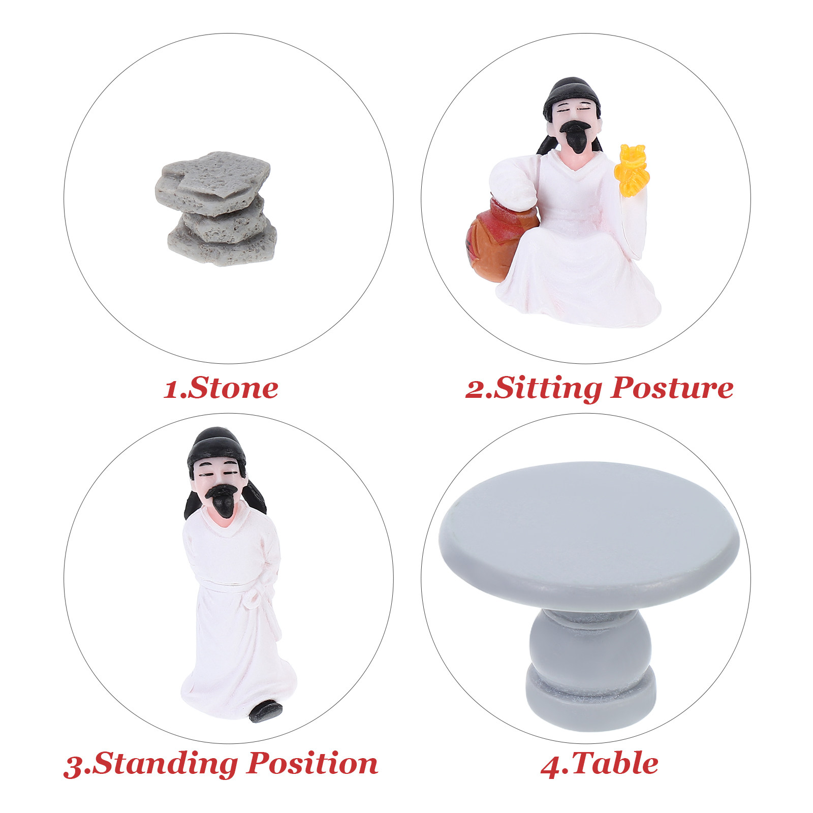 4Pcs Traditional Chinese Li Ta - Bonsai Zen Garden Set のレビューと価格