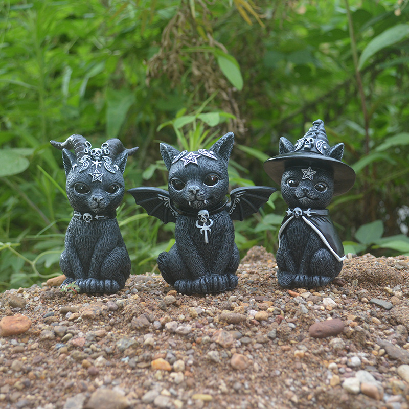 Halloween Magic Cat Resin Craf - Bonsai Garden Festival のレビューと価格