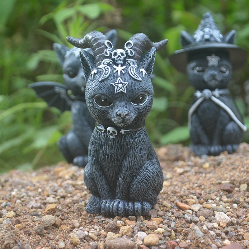 Halloween Magic Cat Resin Craf - Bonsai Garden Festival のレビューと価格