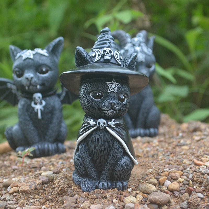 Halloween Magic Cat Resin Craf - Bonsai Garden Festival のレビューと価格