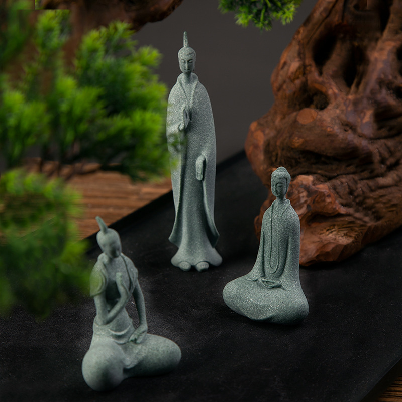 Mini Buddhist Monks Figurines  - Bonsai Garden Zen のレビューと価格
