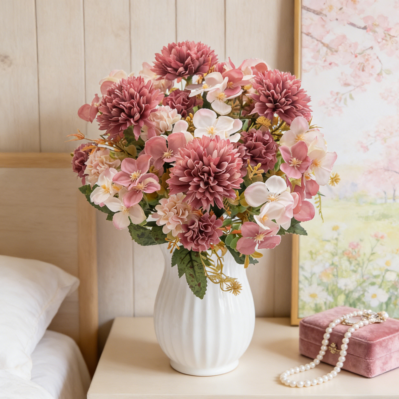 Artificial Flower Silk Hydrang - Bonsai Garden Festival のレビューと価格