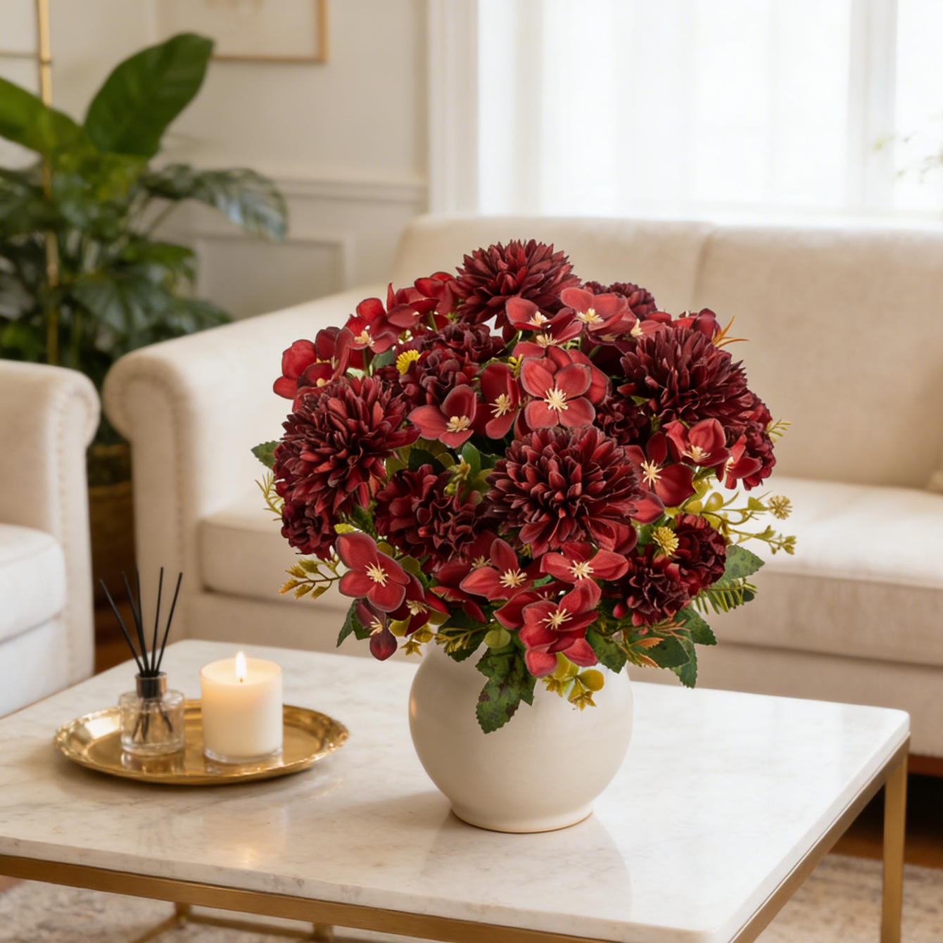 Artificial Flower Silk Hydrang - Bonsai Garden Festival のレビューと価格