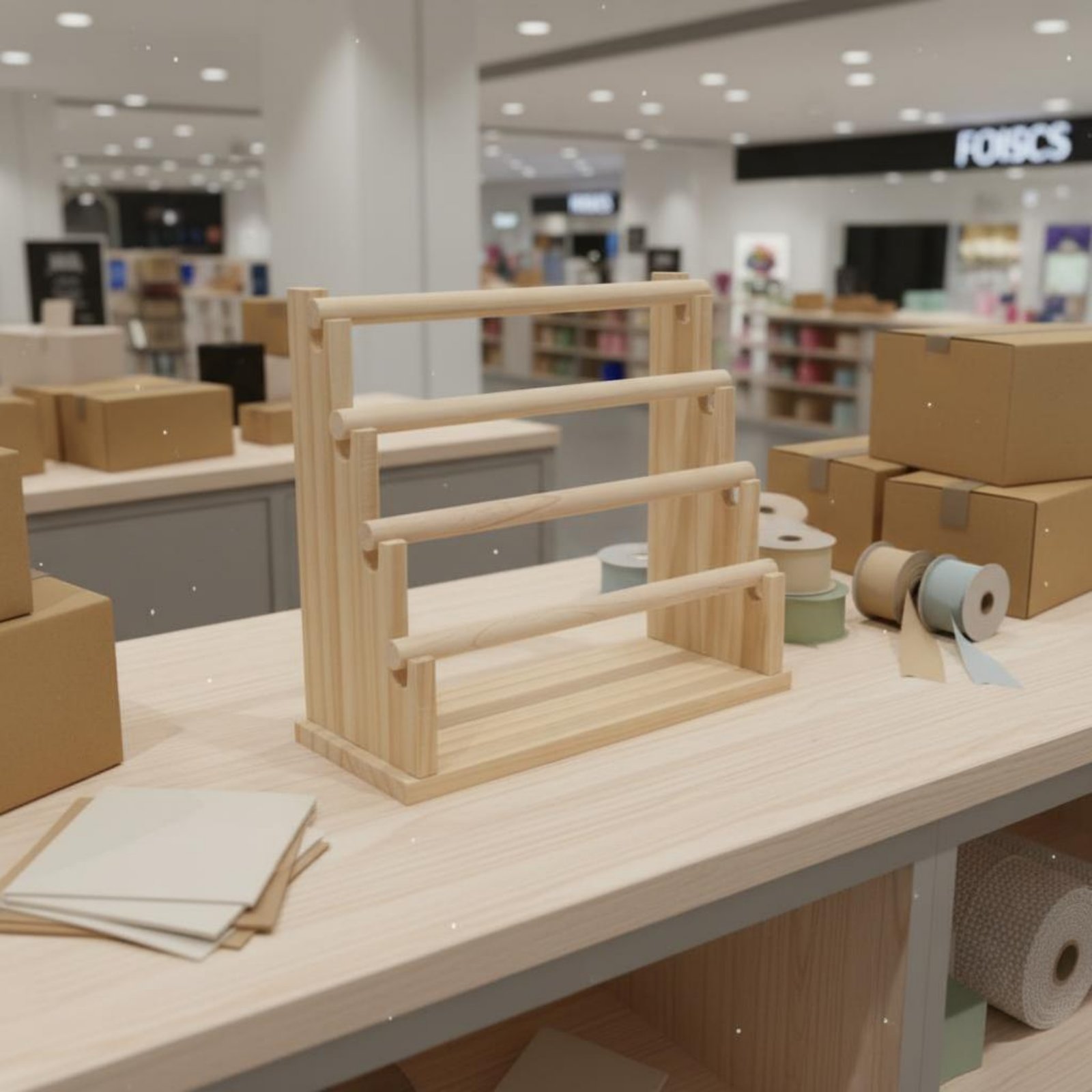 Desktop Jewelry Rack Natural W - Display Stand Wood のレビューと価格