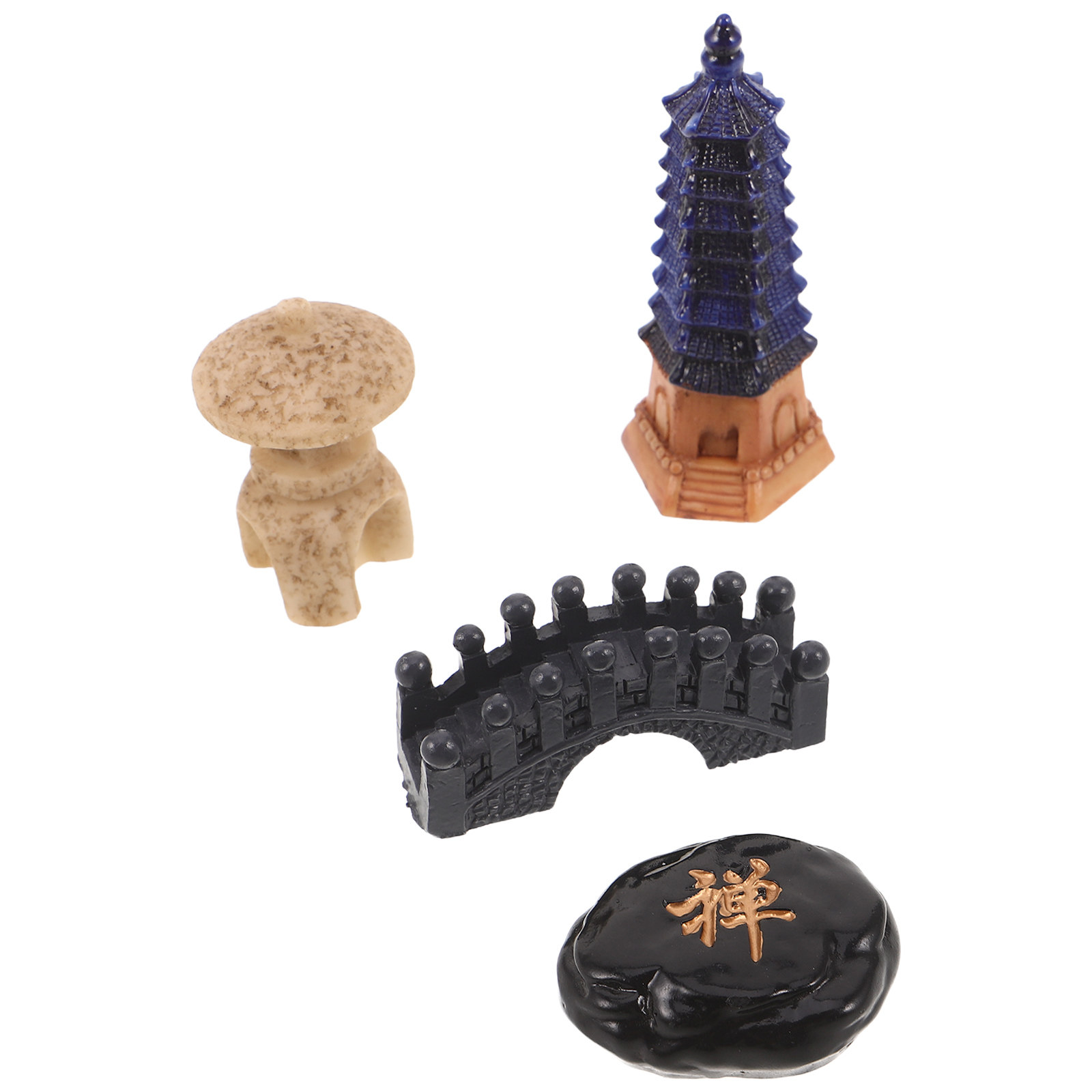 4Pcs Mini Japanese Pagoda Stat - Bonsai Zen Garden Set のレビューと価格