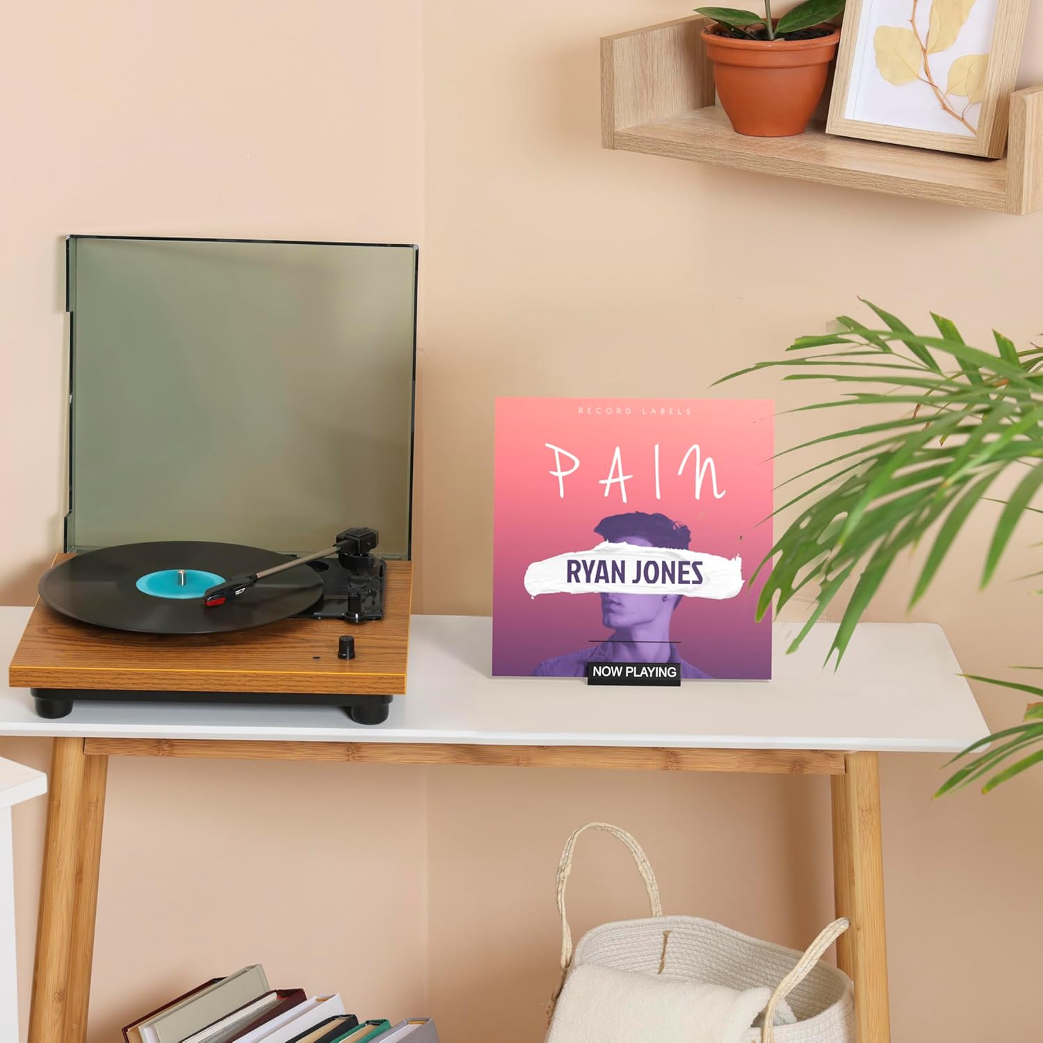 Now Playing Vinyl Record Stand - Display Stand Wood のレビューと価格
