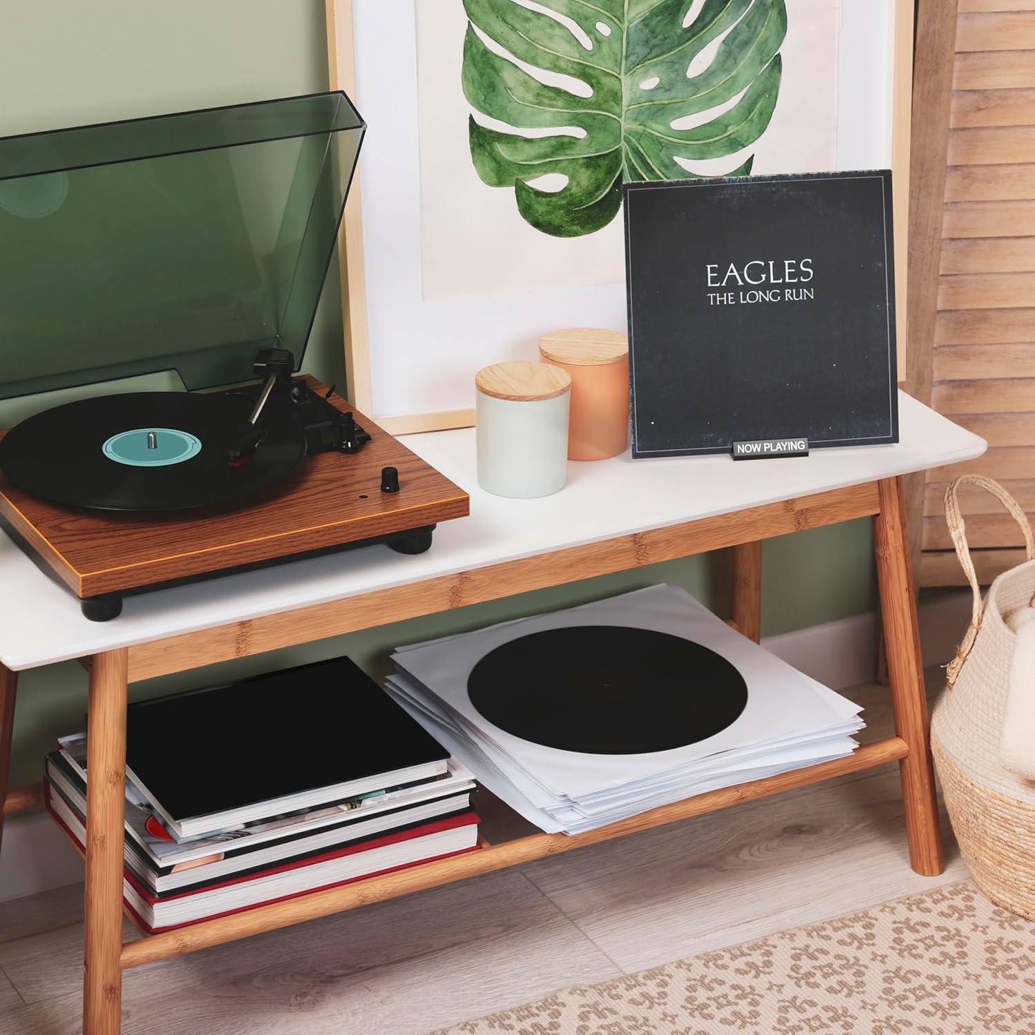 Now Playing Vinyl Record Stand - Display Stand Wood のレビューと価格