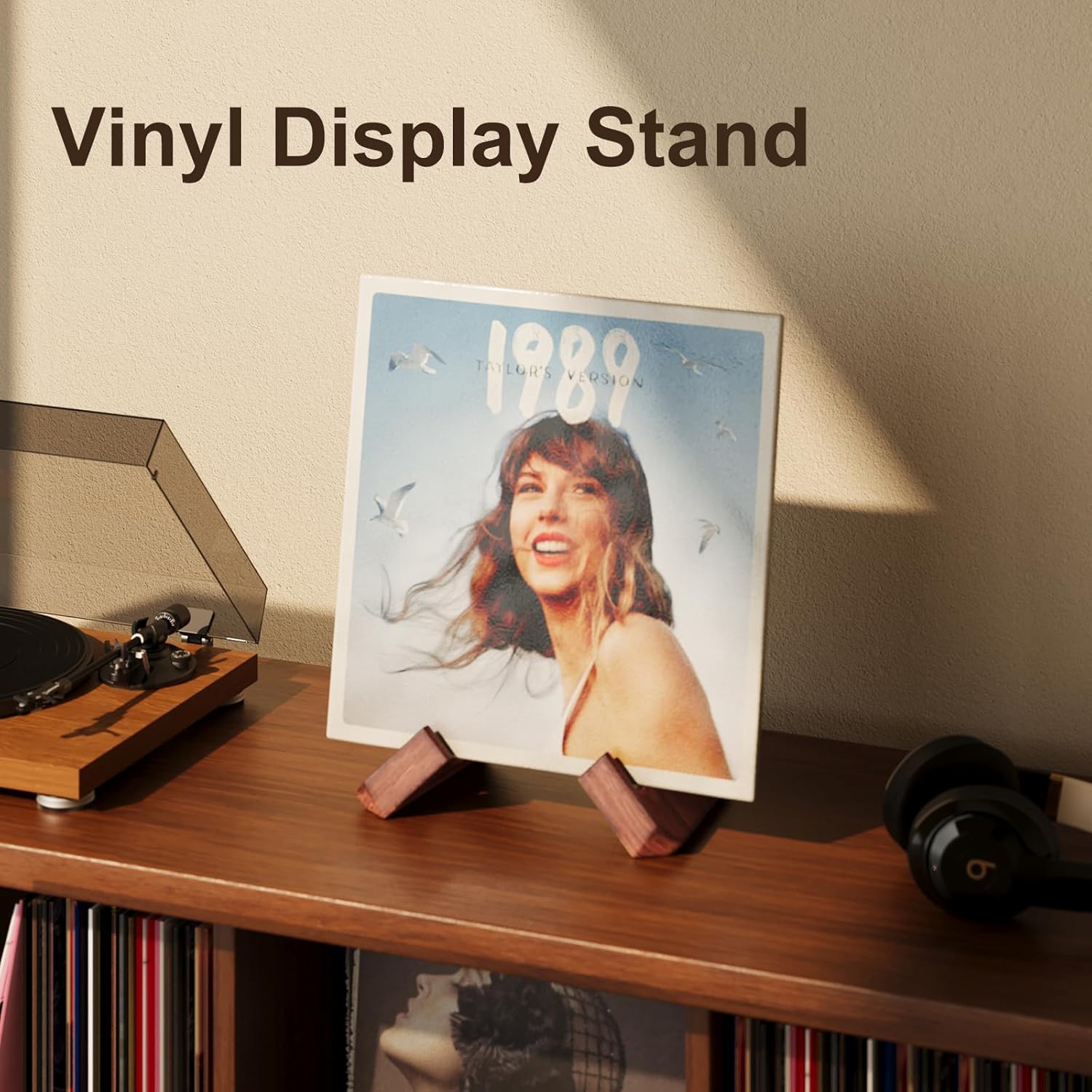 Single Wood Vinyl Record Stand - Display Stand Wood のレビューと価格