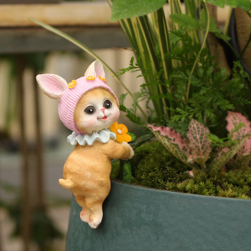 New Miniature Hanging Cat Figu - Bonsai Garden Pot のレビューと価格