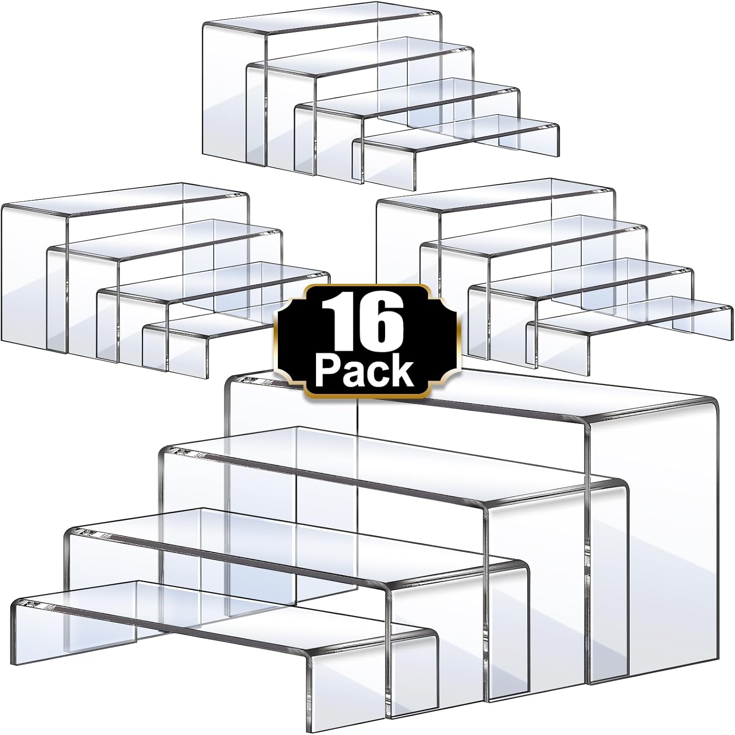 16 Pcs Acrylic Display Risers, - Display Stand Wood のレビューと価格