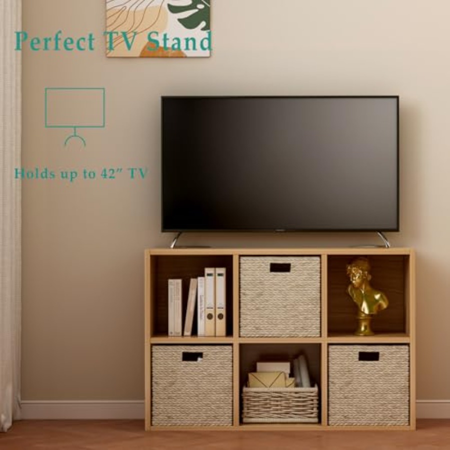 6-Cube Storage Shelf Bookcase  - Display Stand Wood のレビューと価格