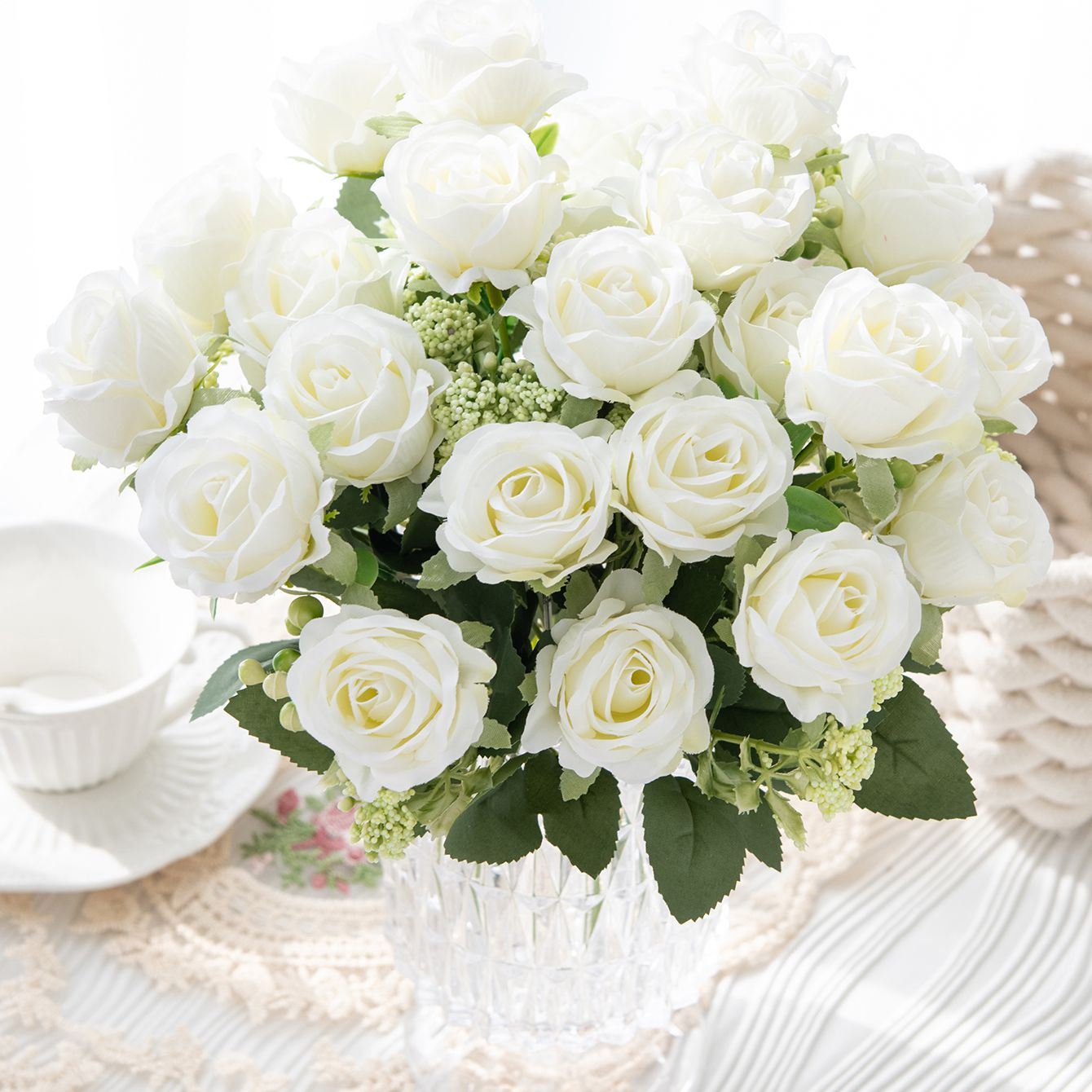 Artificial Flower Silk Rose Fe - Bonsai Garden Festival のレビューと価格