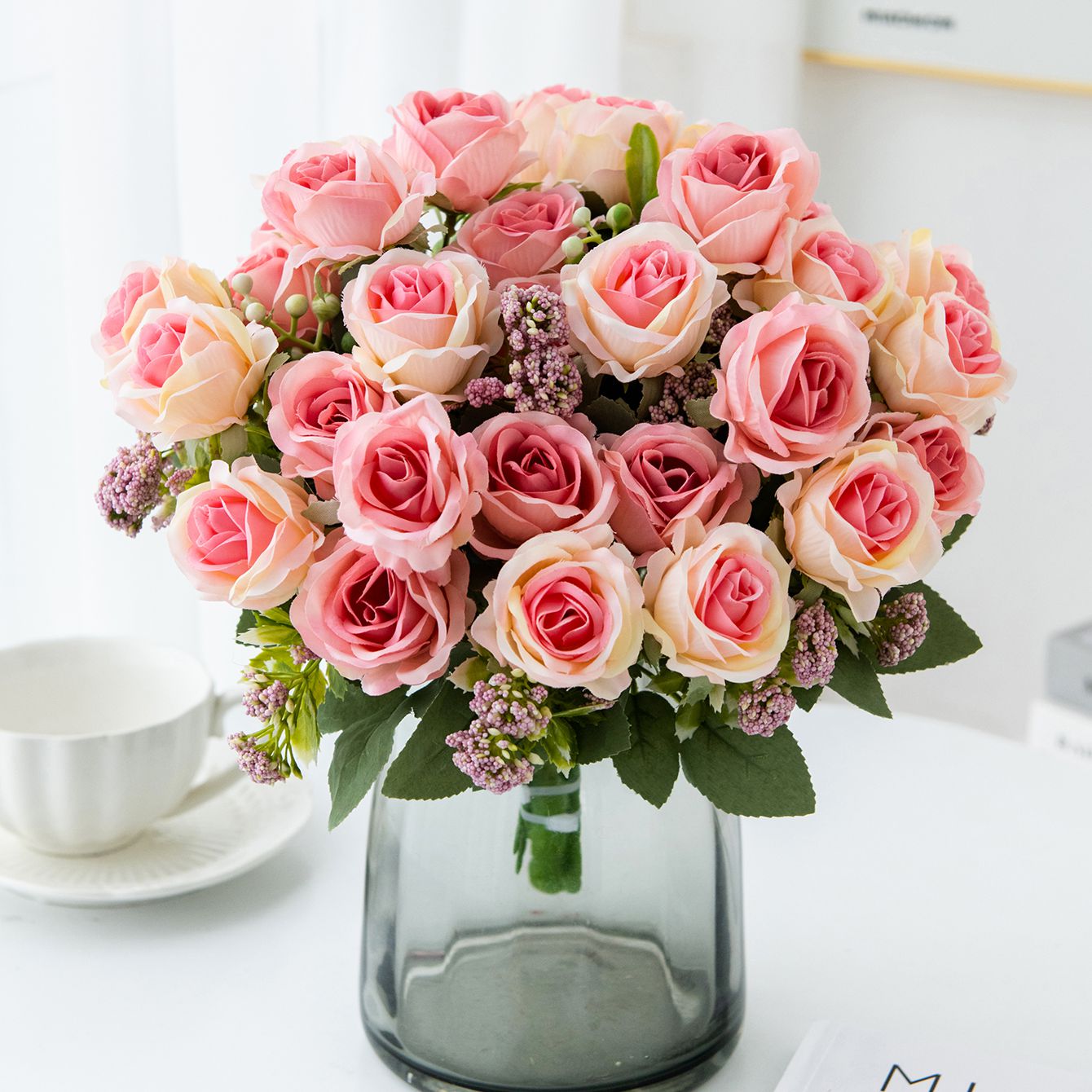 Artificial Flower Silk Rose Fe - Bonsai Garden Festival のレビューと価格