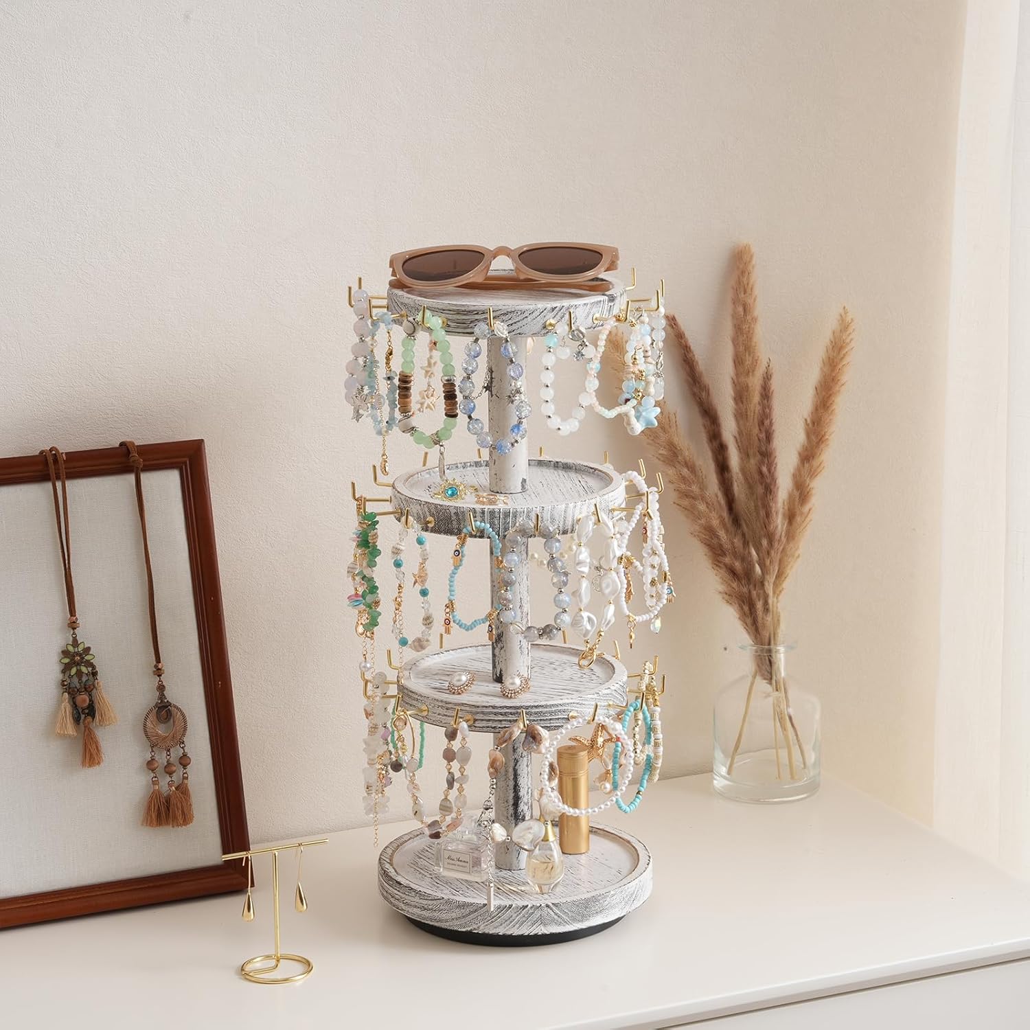 4 Tier Wooden Rotating Bracele - Display Stand Wood のレビューと価格