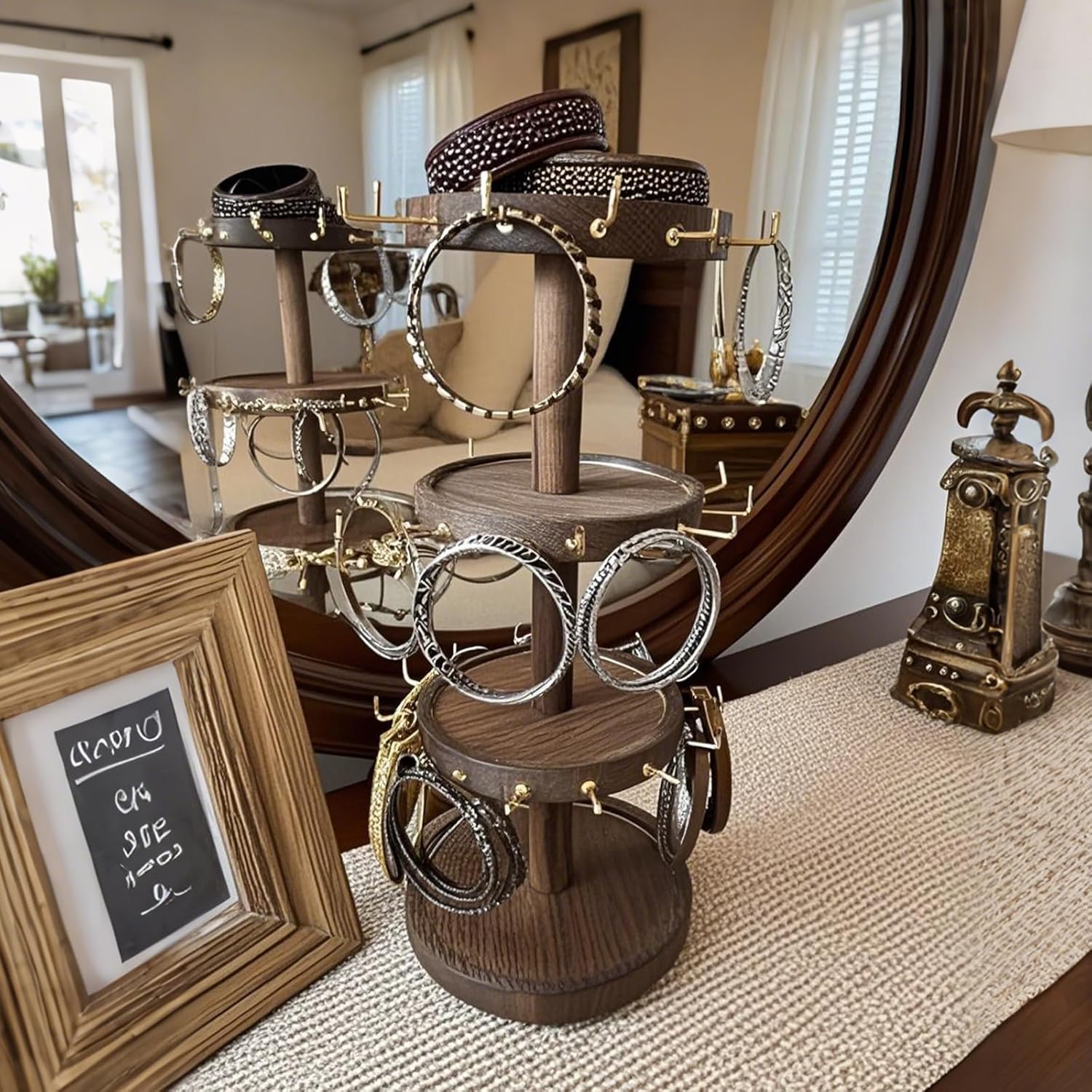 4 Tier Wooden Rotating Bracele - Display Stand Wood のレビューと価格