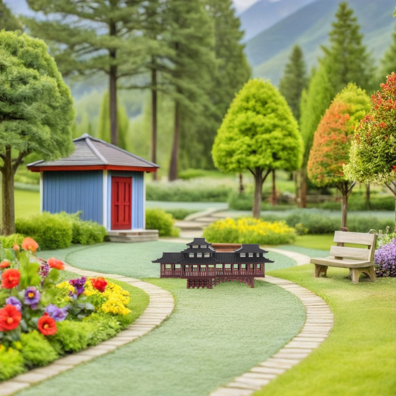 Miniature Ancient Asian Archit - Landscape Bonsai Garden のレビューと価格