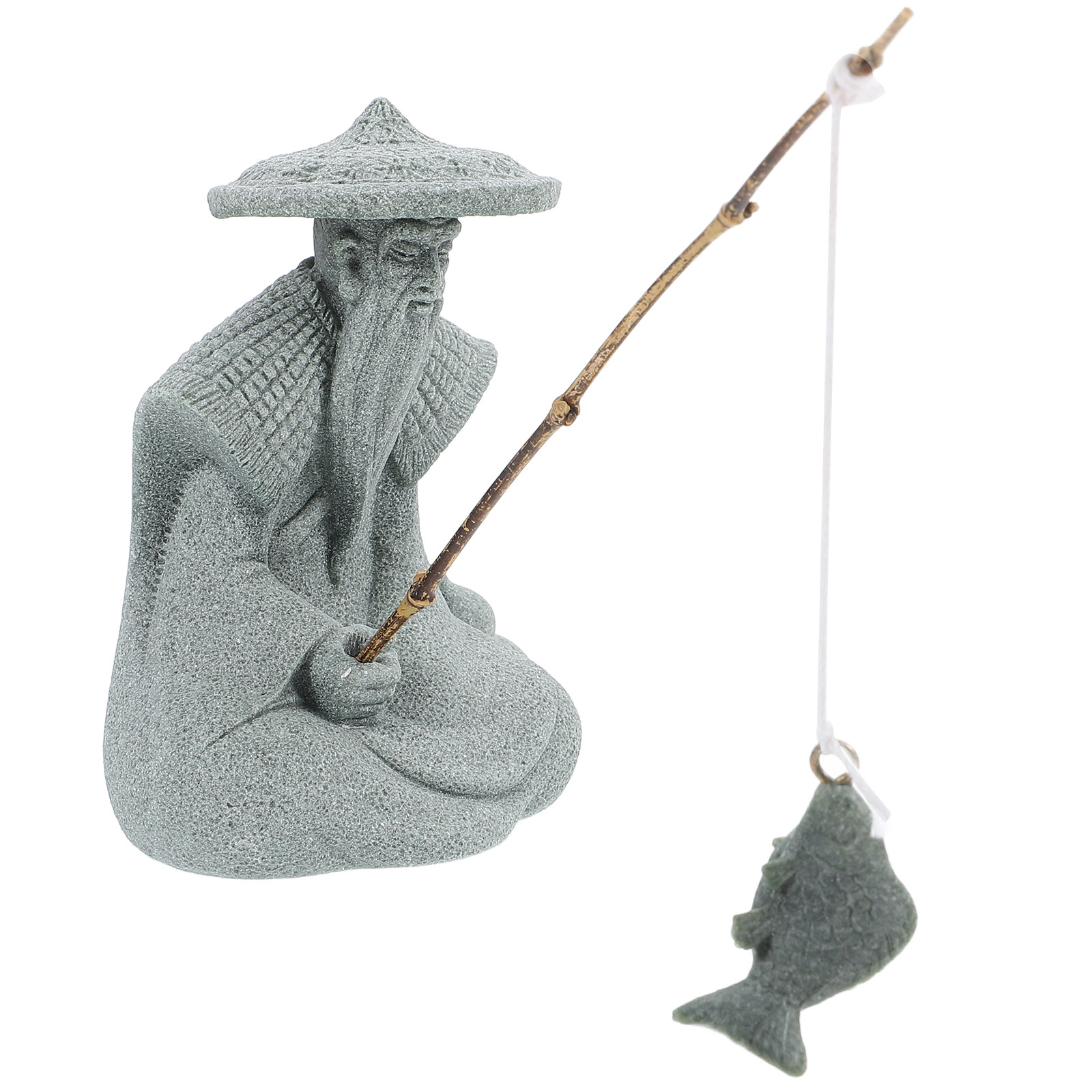 Small Resin Fisherman Statue F - Bonsai Garden Home のレビューと価格