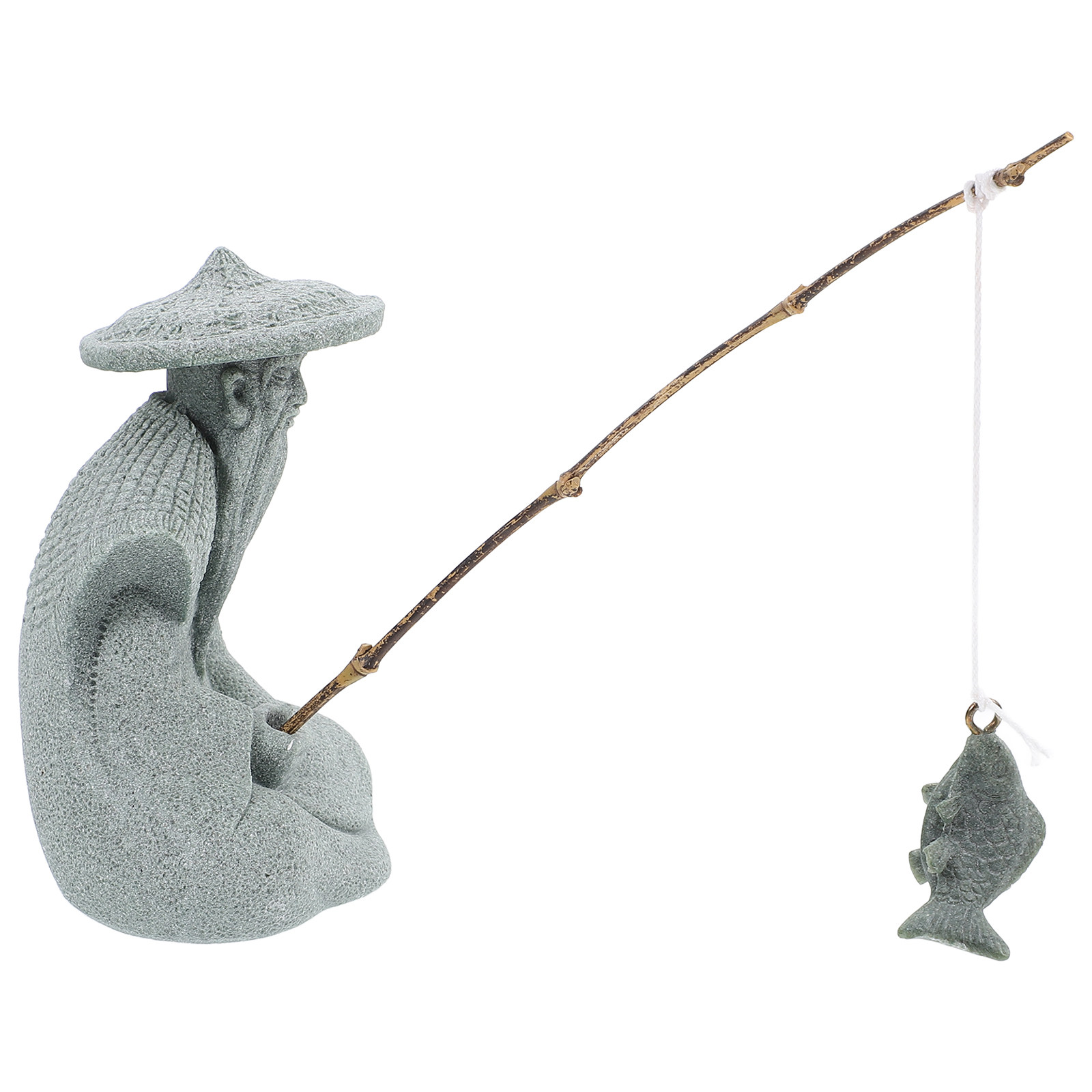 Small Resin Fisherman Statue F - Bonsai Garden Home のレビューと価格