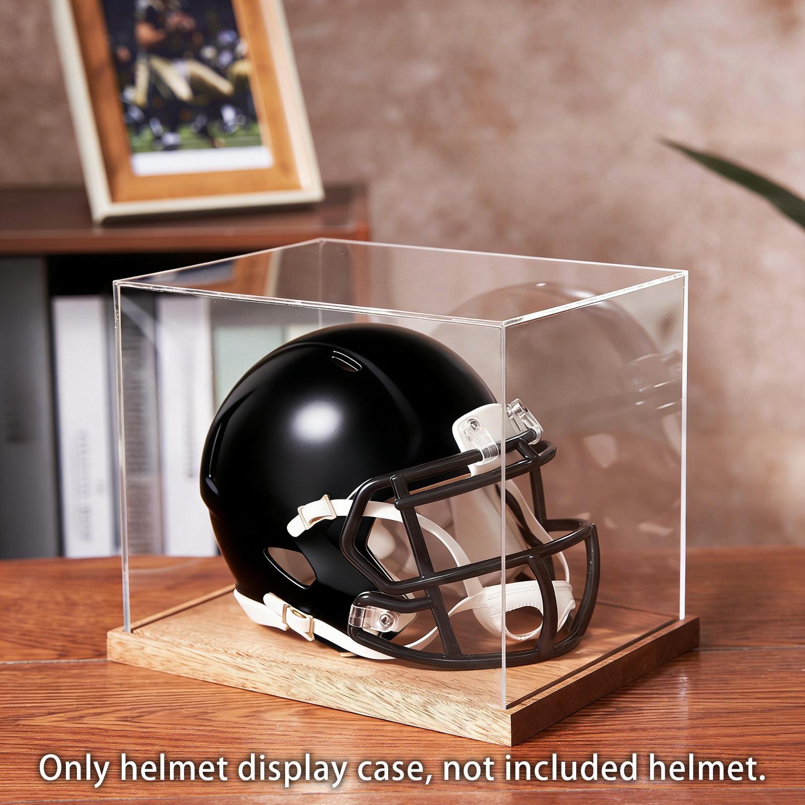 Football Helmet Case Clear Box - Display Stand Wood のレビューと価格