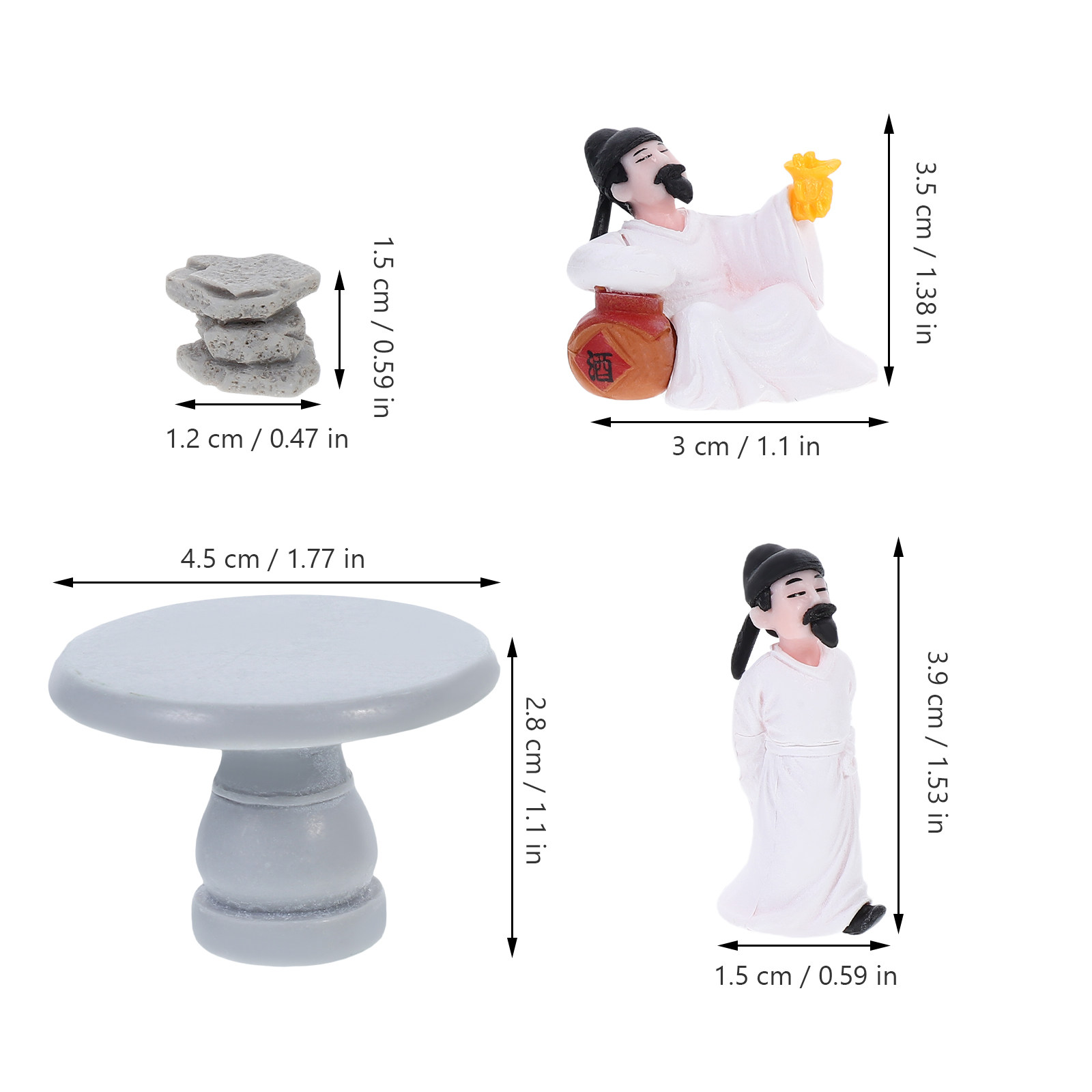 4Pcs Miniature Table Chair Set - Bonsai Zen Garden Set のレビューと価格