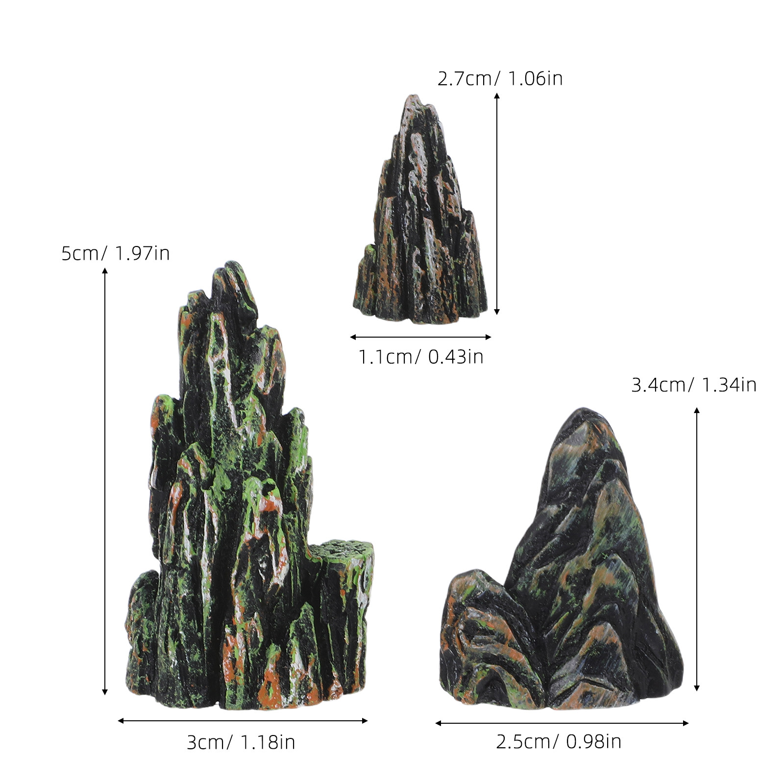 3Pcs Resin Miniature Rockery S - Bonsai Zen Garden Set のレビューと価格
