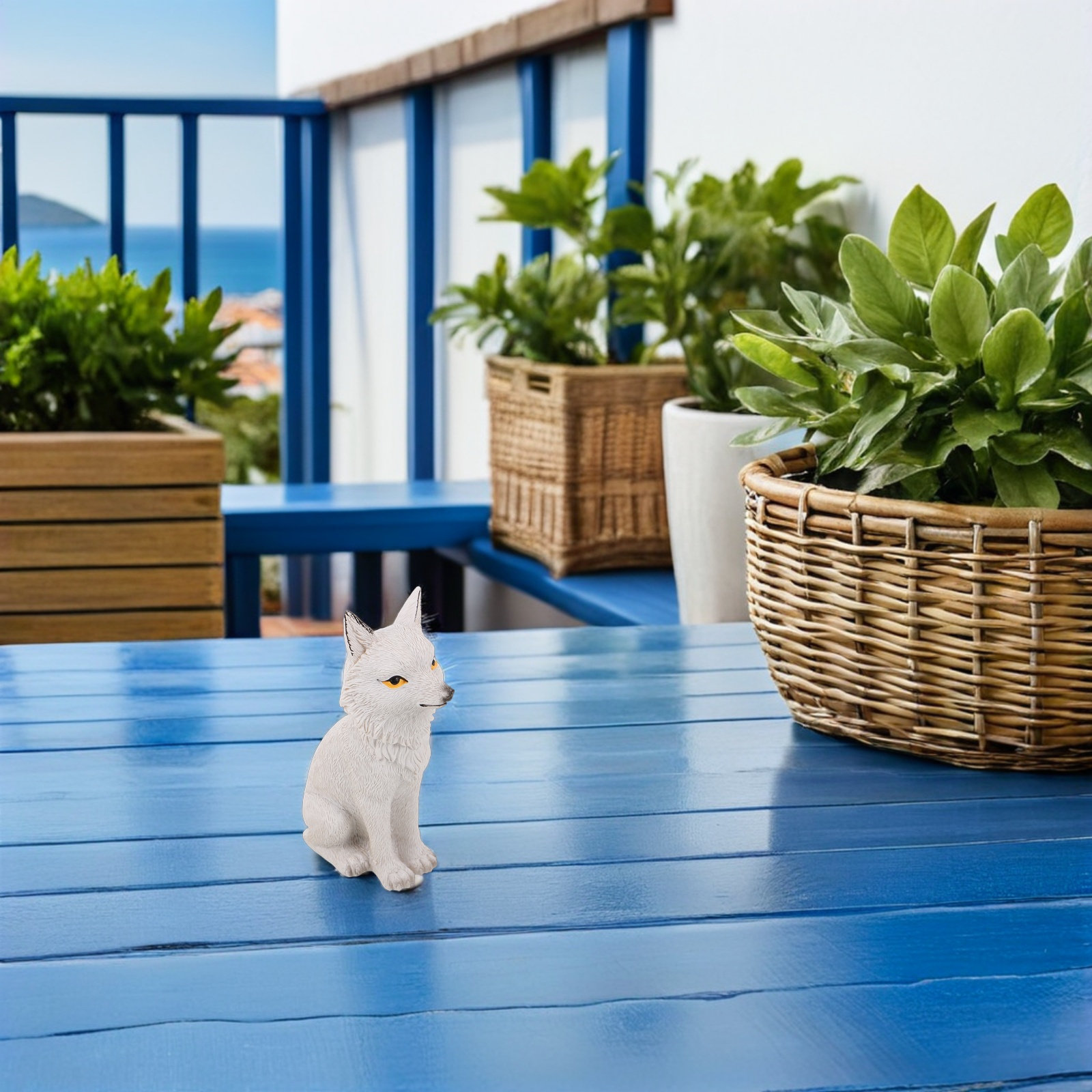 Mini Resin Fox Statue for Outd - Landscape Bonsai Garden のレビューと価格