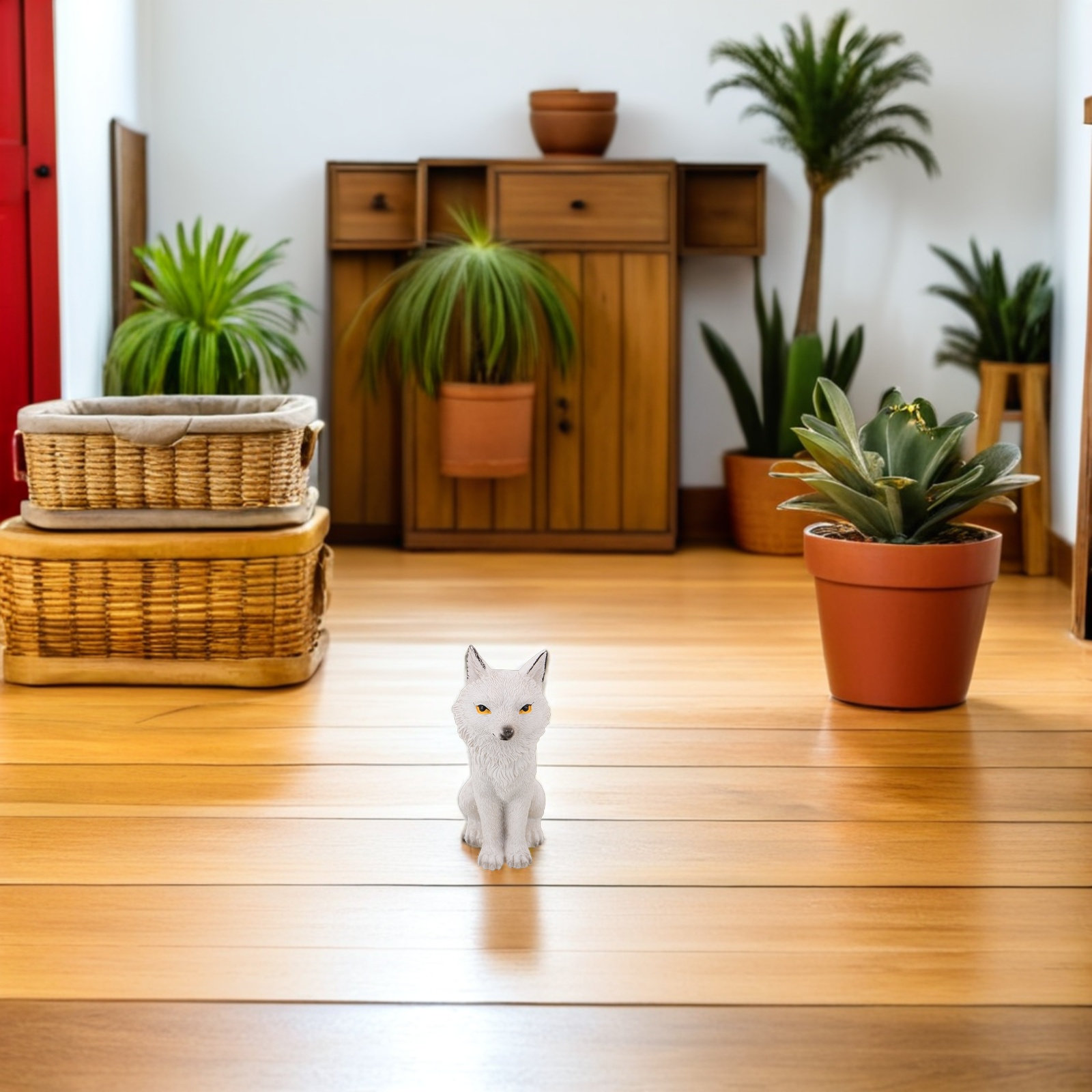 Mini Resin Fox Statue for Outd - Landscape Bonsai Garden のレビューと価格