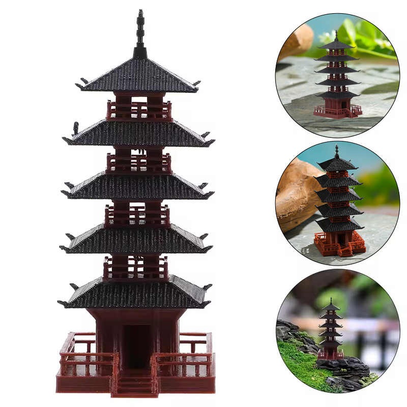 🛒1Pc Mini Pagoda Statue Chines - Bonsai Garden Zen のレビューと価格
