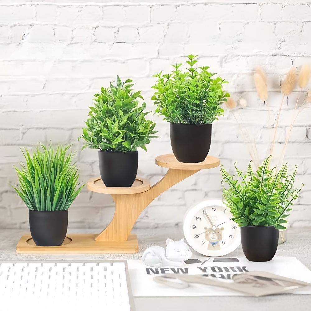 4pcs/set Mini Artificial Plant - Bonsai Garden Indoor のレビューと価格