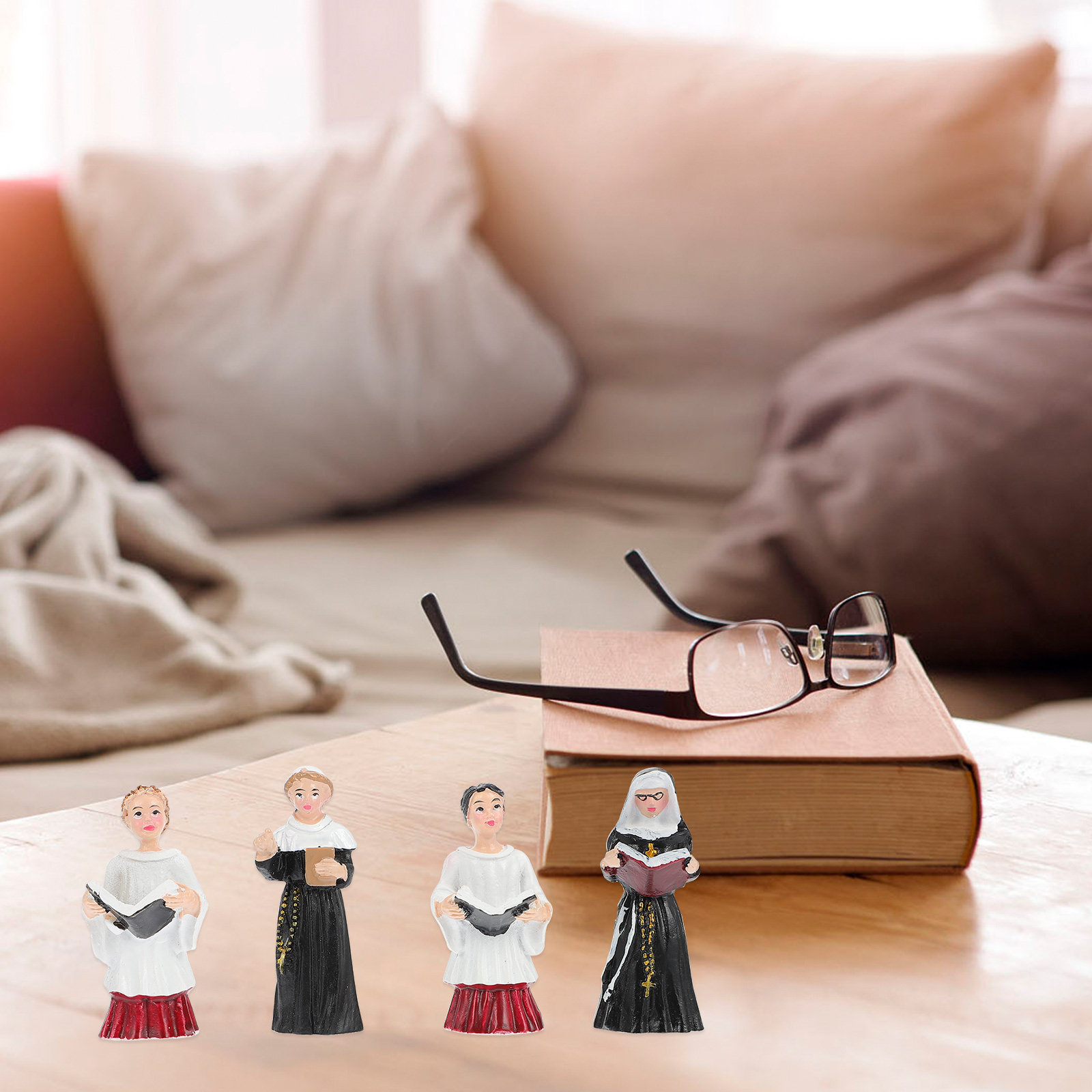 4Pcs Resin Nun Statue Western  - Landscape Bonsai Garden のレビューと価格