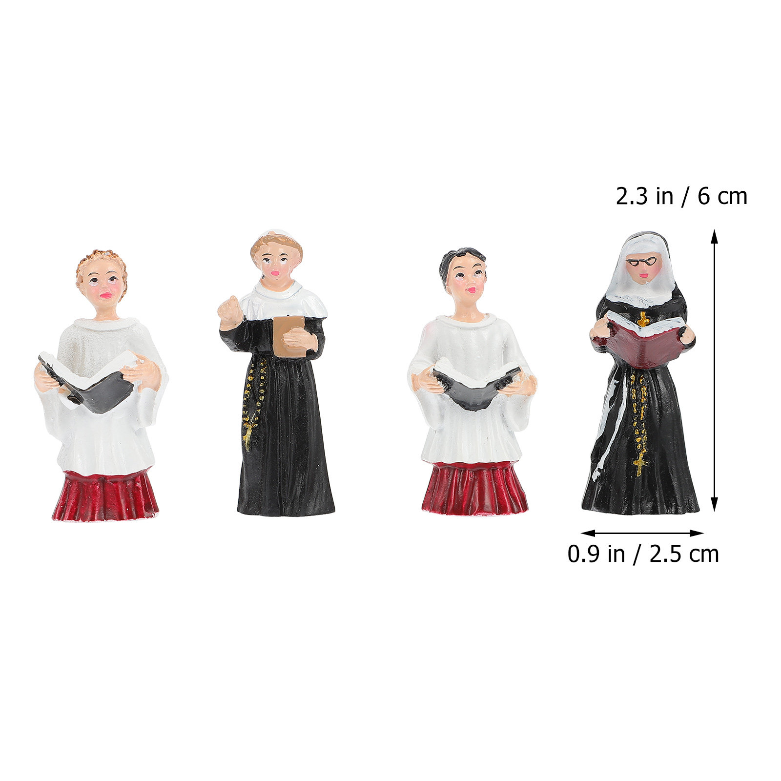 4Pcs Resin Nun Statue Western  - Landscape Bonsai Garden のレビューと価格