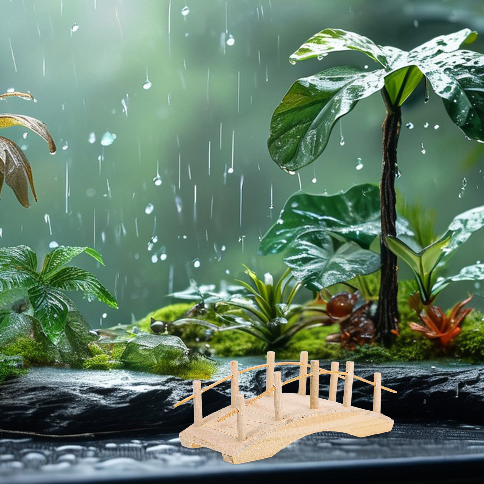 Miniature Wooden Arch Bridge V - Landscape Bonsai Garden のレビューと価格