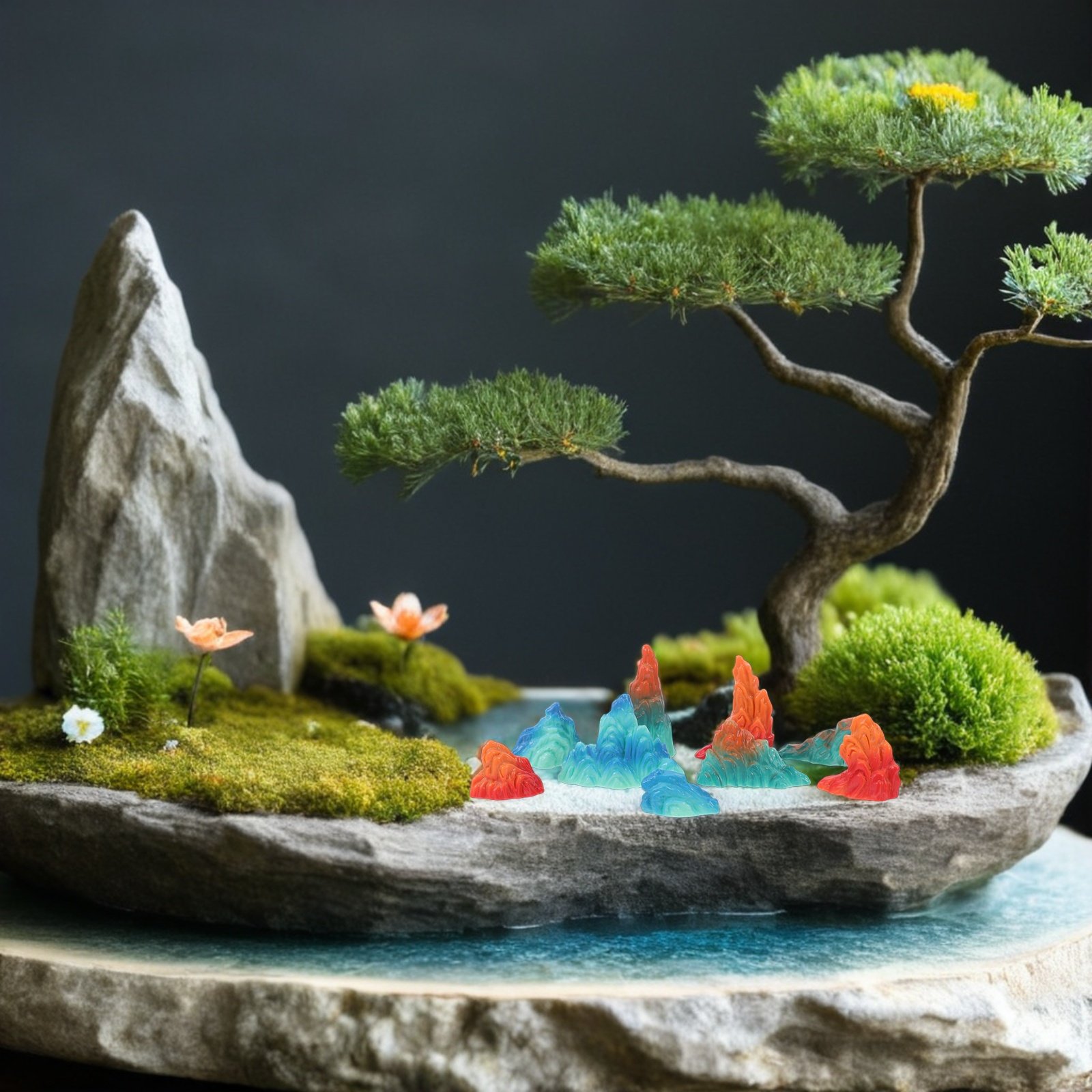 9Pcs Miniature Artificial Rock - Landscape Bonsai Garden のレビューと価格