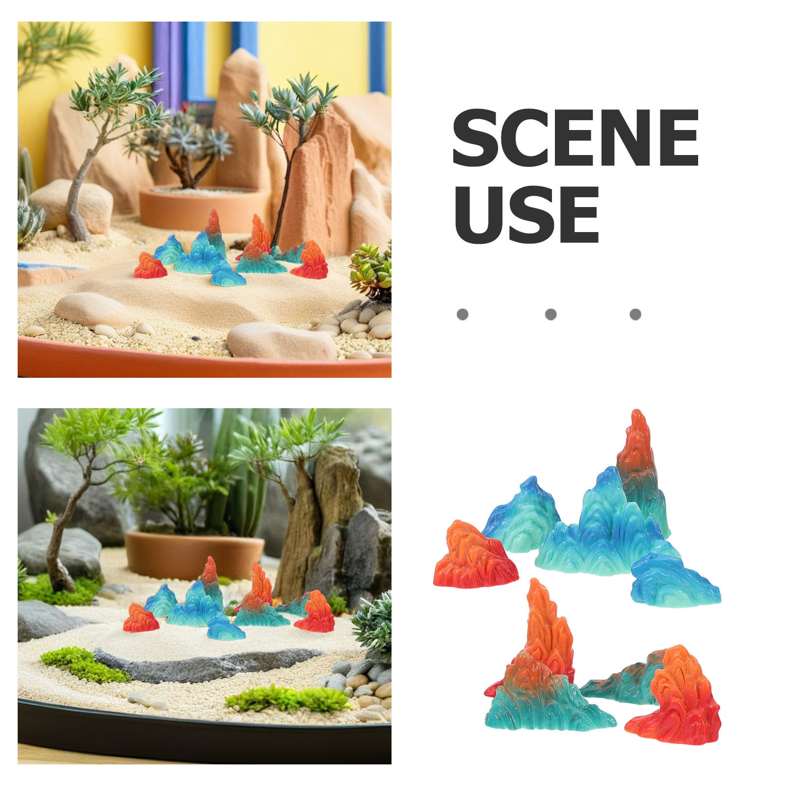 9Pcs Miniature Artificial Rock - Landscape Bonsai Garden のレビューと価格