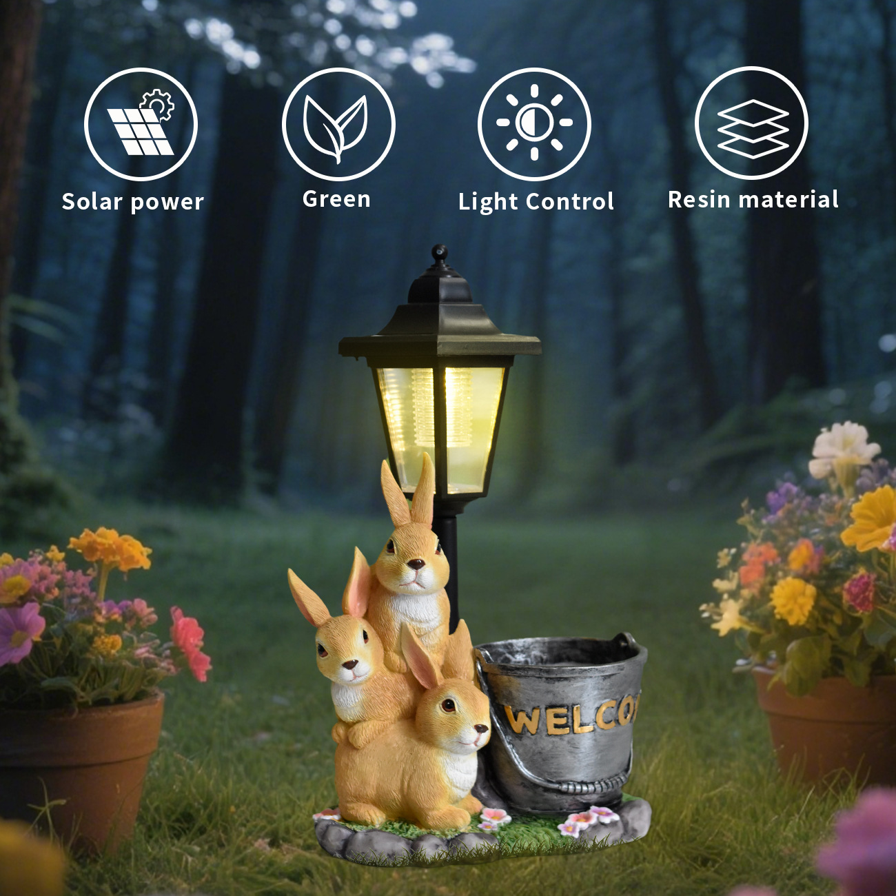 New rabbit solar garden light  - Landscape Bonsai Garden のレビューと価格