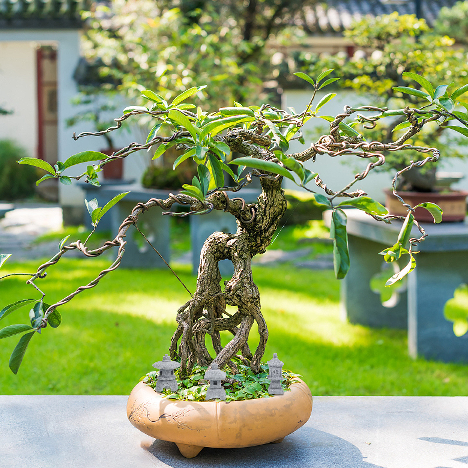 3Pcs Compact Miniature Pagoda  - Landscape Bonsai Garden のレビューと価格