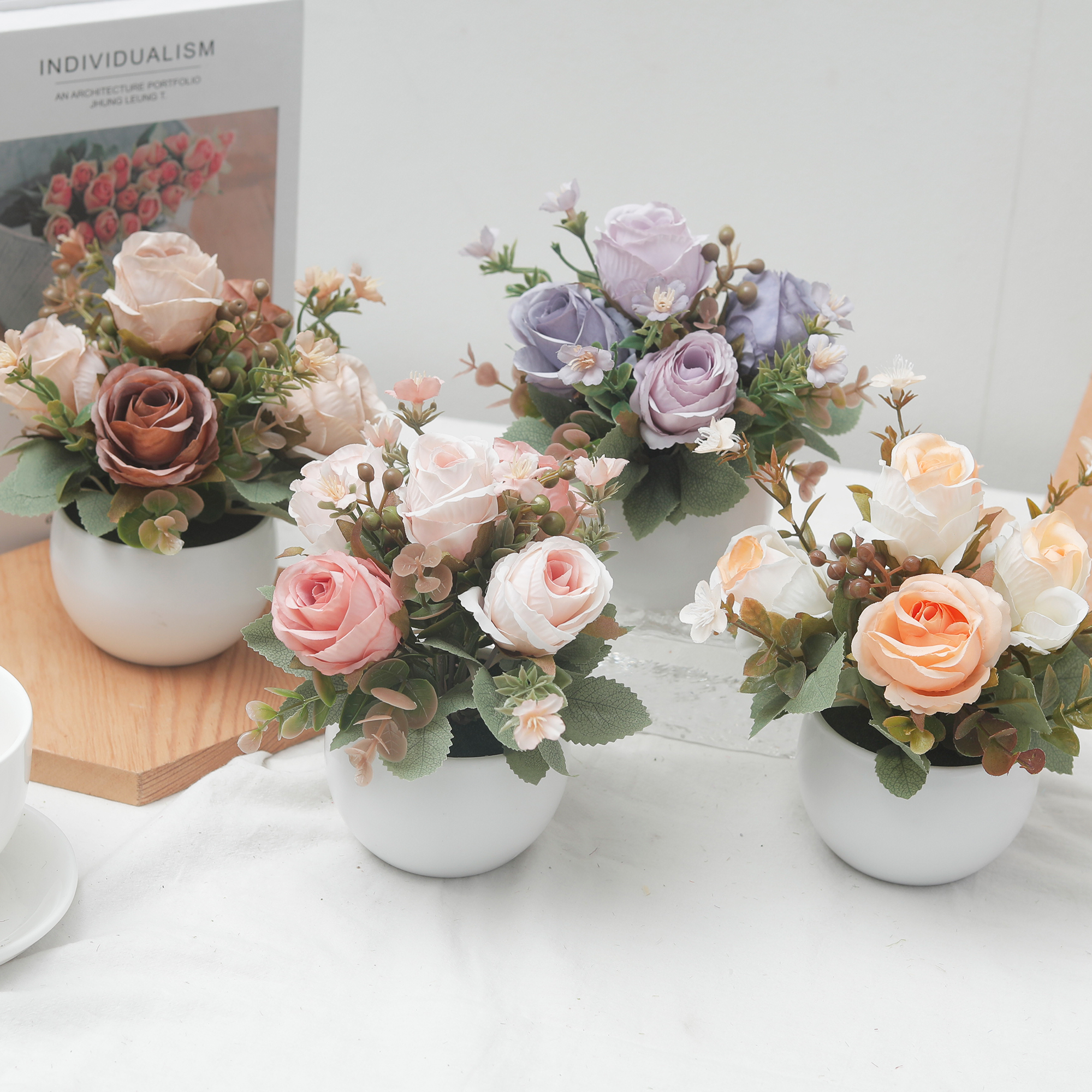 Artificial Flowers Rose Bonsai - Bonsai Garden Festival のレビューと価格