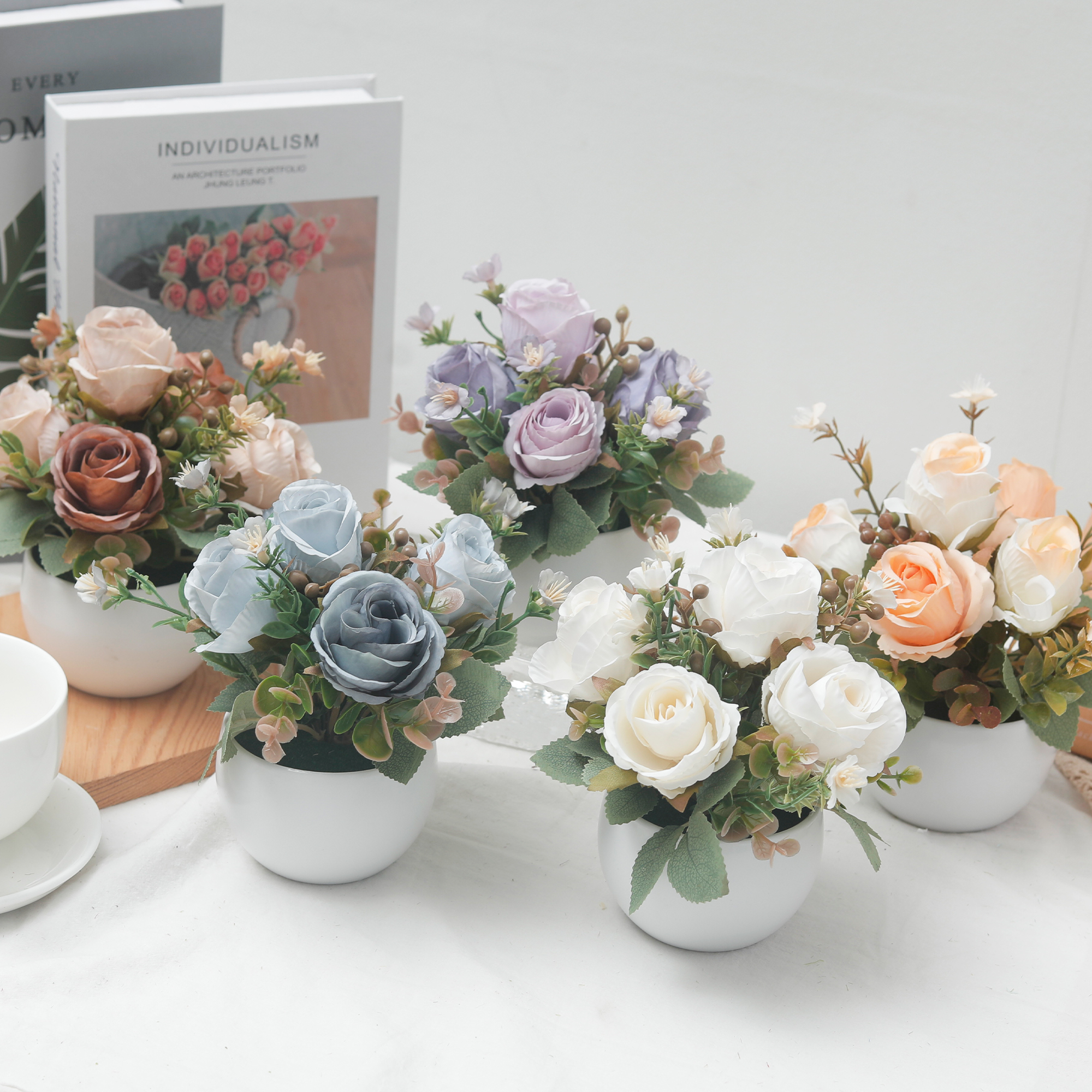 Artificial Flowers Rose Bonsai - Bonsai Garden Festival のレビューと価格