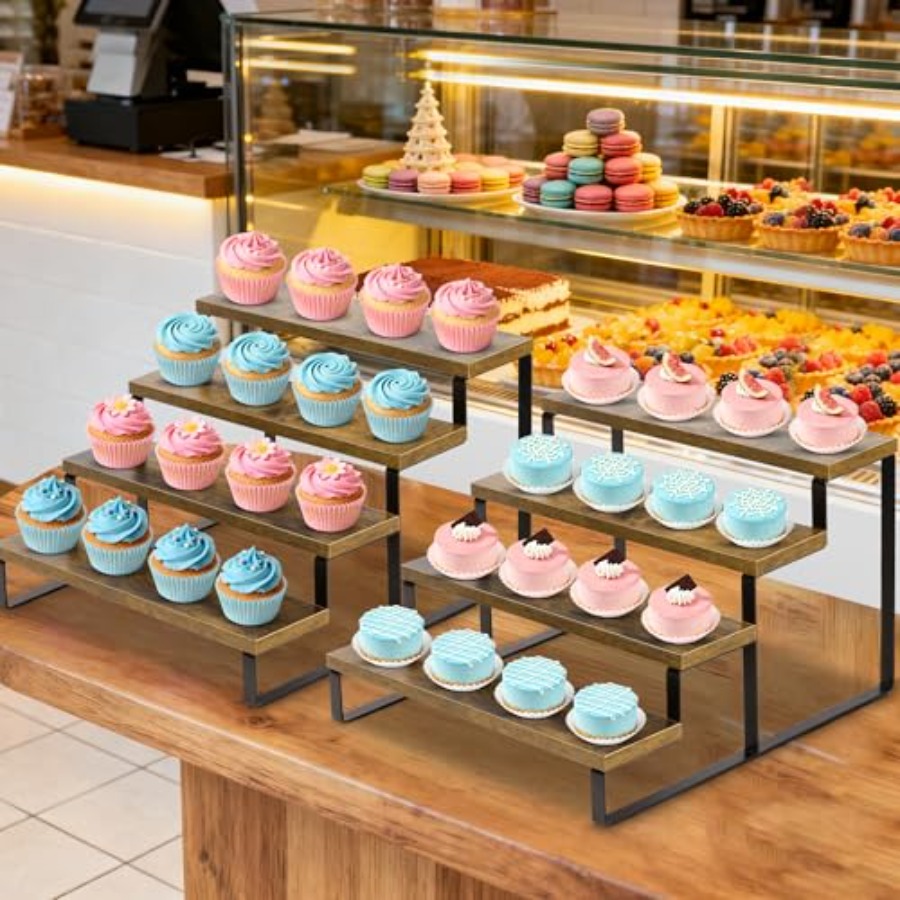 Wooden Cupcake Stand 2 Pack Ru - Display Stand Wood のレビューと価格
