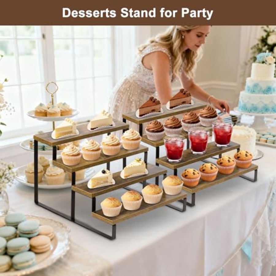 Wooden Cupcake Stand 2 Pack Ru - Display Stand Wood のレビューと価格